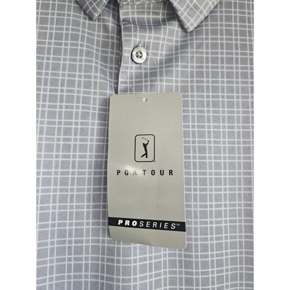 PGA Tour NWT Mens XXL Golf Polo Shirt Plaid Performance Moisture-Wicking UPF 50 - Picture 7 of 13